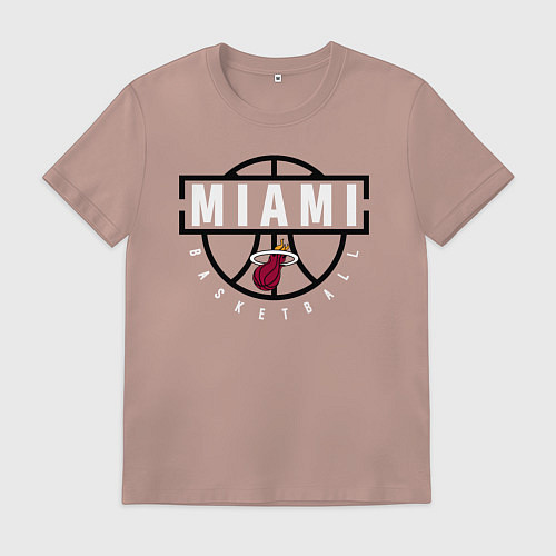 Мужская футболка MIAMI HEAT NBA МАЯМИ ХИТ НБА / Пыльно-розовый – фото 1