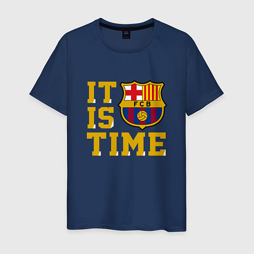 Мужская футболка IT IS BARCA TIME НАСТАЛО ВРЕМЯ БАРСЫ Barcelona Бар / Тёмно-синий – фото 1