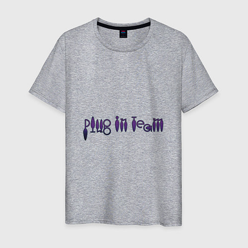 Мужская футболка Plug in team Purple by Apkx / Меланж – фото 1