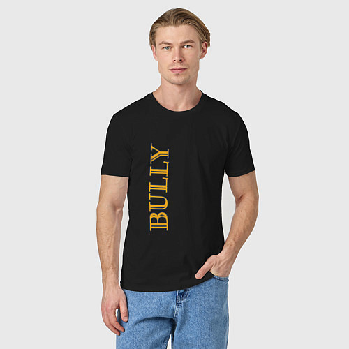 Мужская футболка Bully Лого по вертикали / Черный – фото 3