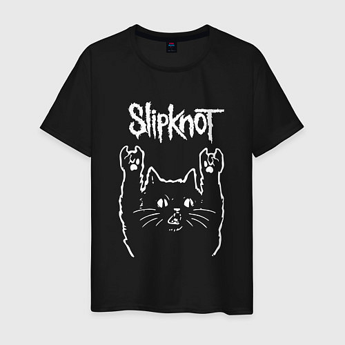 Мужская футболка Slipknot, Слипкнот Рок кот / Черный – фото 1