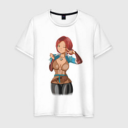 Футболка хлопковая мужская Triss Merigold by sexygirlsdraw, цвет: белый