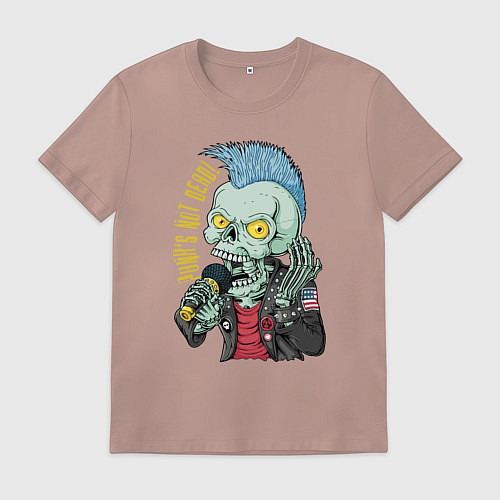 Мужская футболка Punks not dead! Motto! / Пыльно-розовый – фото 1