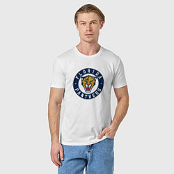 Футболка хлопковая мужская Florida Panthers Флорида Пантерз Логотип, цвет: белый — фото 2