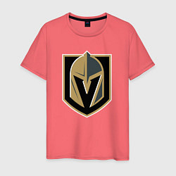 Футболка хлопковая мужская Vegas Golden Knights , Вегас Голден Найтс, цвет: коралловый