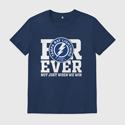 Футболка хлопковая мужская Тампа Бэй Лайтнинг Tampa Bay Lightning FOREVER NOT, цвет: тёмно-синий