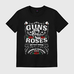 Футболка хлопковая мужская GUNS N ROSES РОК, цвет: черный