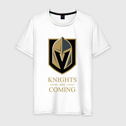 Футболка хлопковая мужская Knights are coming , Вегас Голден Найтс , Vegas Go, цвет: белый