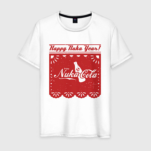 Мужская футболка Fallout Enjoy Nuka Cola New Year / Белый – фото 1