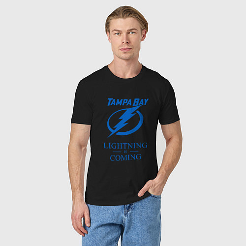 Мужская футболка Tampa Bay Lightning is coming, Тампа Бэй Лайтнинг / Черный – фото 3