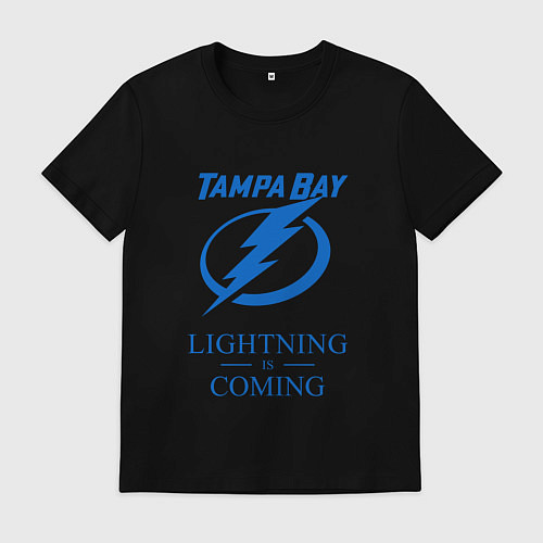 Мужская футболка Tampa Bay Lightning is coming, Тампа Бэй Лайтнинг / Черный – фото 1