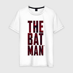 Футболка хлопковая мужская The Batman Text logo, цвет: белый