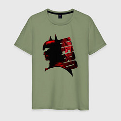 Футболка хлопковая мужская Batman Hero silhouette, цвет: авокадо