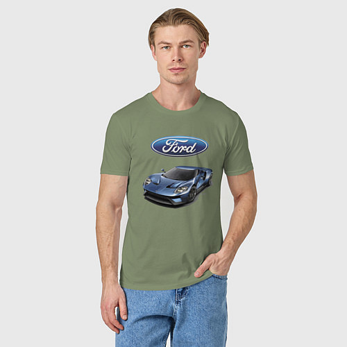 Мужская футболка Ford - legendary racing team! / Авокадо – фото 3