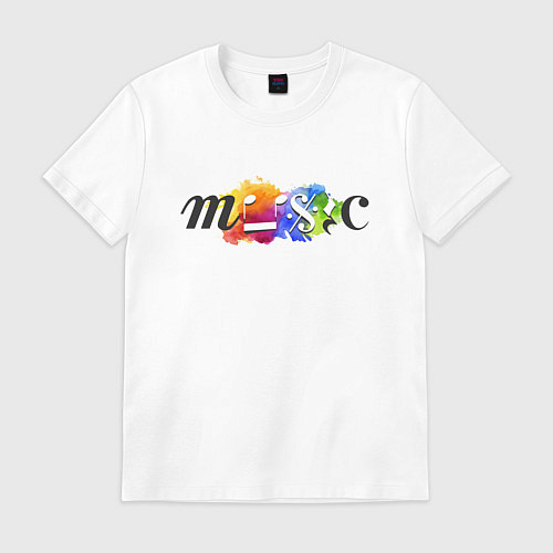 Мужская футболка Music Цветная Портрет / Белый – фото 1