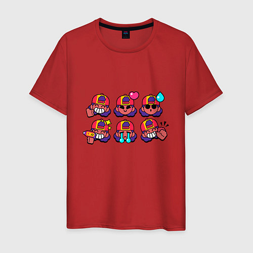 Мужская футболка Значки на Мэг Пины Бравл Старс / Красный – фото 1