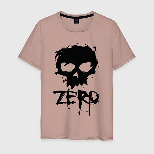 Мужская футболка Zero skull / Пыльно-розовый – фото 1