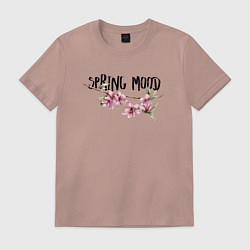 Футболка хлопковая мужская Sakura Spring Mood, цвет: пыльно-розовый