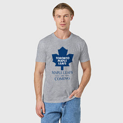 Футболка хлопковая мужская Toronto Maple Leafs are coming Торонто Мейпл Лифс, цвет: меланж — фото 2