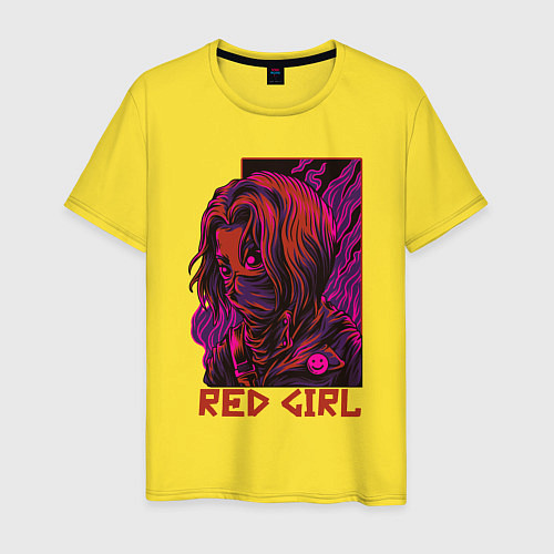 Мужская футболка Красная девушка в маске / Желтый – фото 1