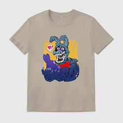 Футболка хлопковая мужская Аниматроник Кролик Бонни, цвет: миндальный