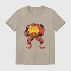 Футболка хлопковая мужская Pimple here, цвет: миндальный