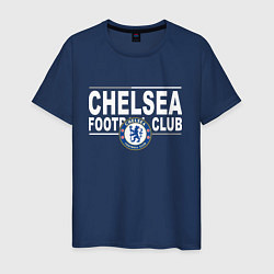 Футболка хлопковая мужская Chelsea Football Club Челси, цвет: тёмно-синий