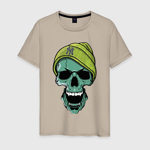 Мужская футболка New York Yankees Cool skull / Миндальный – фото 1