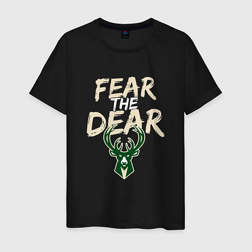 Мужская футболка Milwaukee Bucks Fear the dear Милуоки Бакс / Черный – фото 1