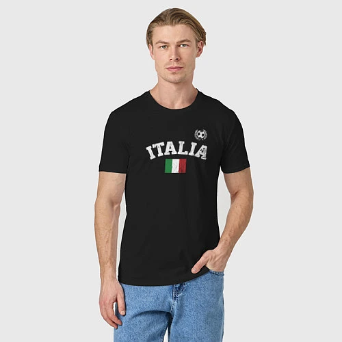 Мужская футболка Футбол Италия / Черный – фото 3