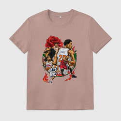 Футболка хлопковая мужская Unbelievable Derrick Rose, цвет: пыльно-розовый