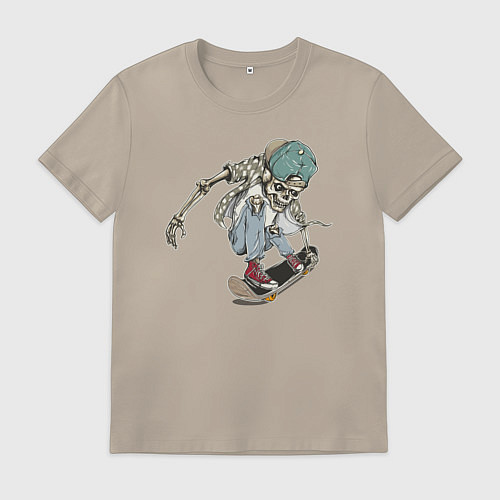 Мужская футболка SKATEBOARDING! / Миндальный – фото 1