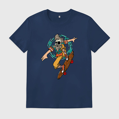 Мужская футболка SKATEBOARDING SHEEEEESH / Тёмно-синий – фото 1