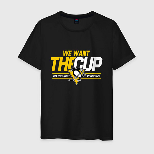 Мужская футболка Pittsburgh Penguins we want the cup Питтсбург Пинг / Черный – фото 1