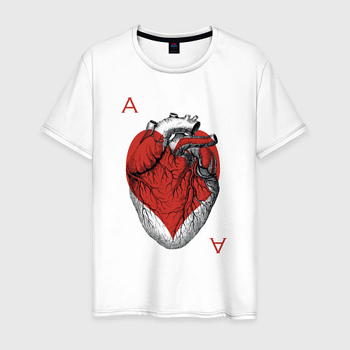 Мужская футболка Черви огромное сердце / Белый – фото 1