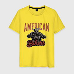 Футболка хлопковая мужская American bikers, цвет: желтый