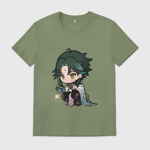 Мужская футболка Чиби Сяо с бенгальским огнём / Авокадо – фото 1