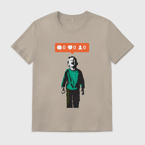 Мужская футболка Граффити соцсети лайки / Миндальный – фото 1