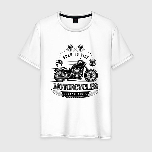 Мужская футболка Motorcycle Born to ride / Белый – фото 1