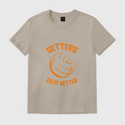 Футболка хлопковая мужская Setters Do It Better, цвет: миндальный