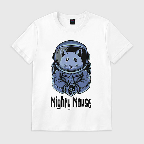 Мужская футболка Могучий мышонок / Белый – фото 1