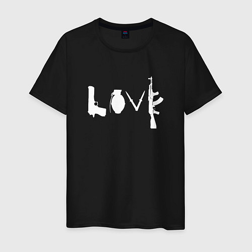 Мужская футболка Banksy LOVE Weapon / Черный – фото 1