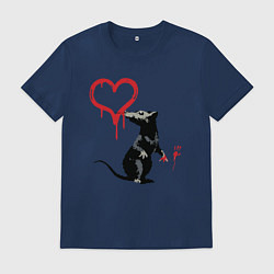 Мужская футболка BANKSY БЭНКСИ крыса и сердце