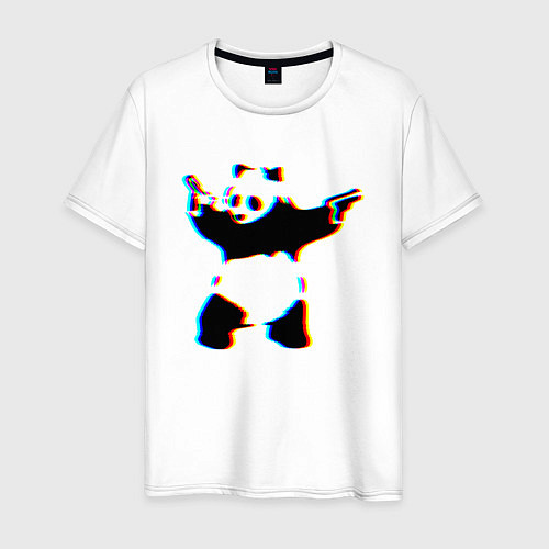 Мужская футболка Banksy Panda with guns - Бэнкси / Белый – фото 1