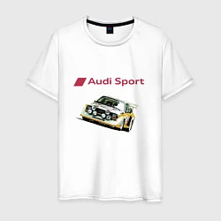 Футболка хлопковая мужская Audi Racing team Power, цвет: белый