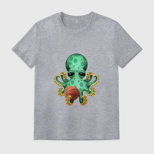 Мужская футболка Баскетбол - Осьминог / Меланж – фото 1