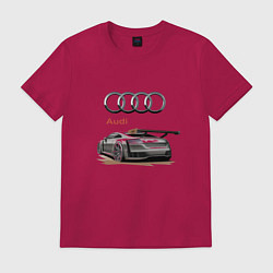 Футболка хлопковая мужская Audi Racing team, цвет: маджента