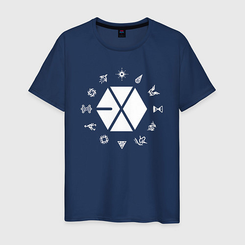 Мужская футболка Exo band эхо / Тёмно-синий – фото 1