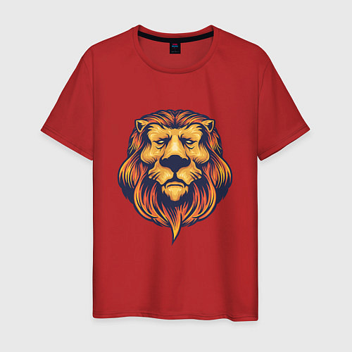 Мужская футболка Спокойный лев / Красный – фото 1