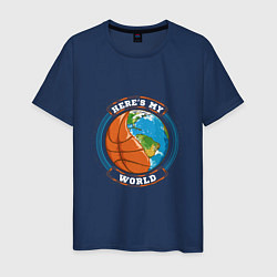 Футболка хлопковая мужская Basketball World, цвет: тёмно-синий